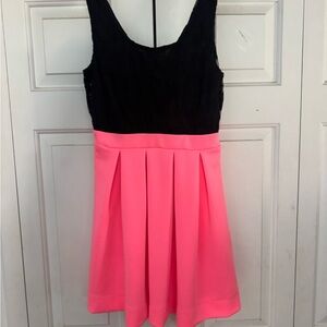 Black and Pink Sleeveless Dress